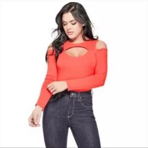 GUESS Cutout Top Flame Scarlet Size Medium